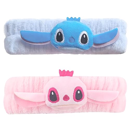 UIHJASO Diadema de spa de dibujos animados para mujeres y mujeres  Bonita diadema de maquillaje facial para lavado de cara, ducha, cuidado de la