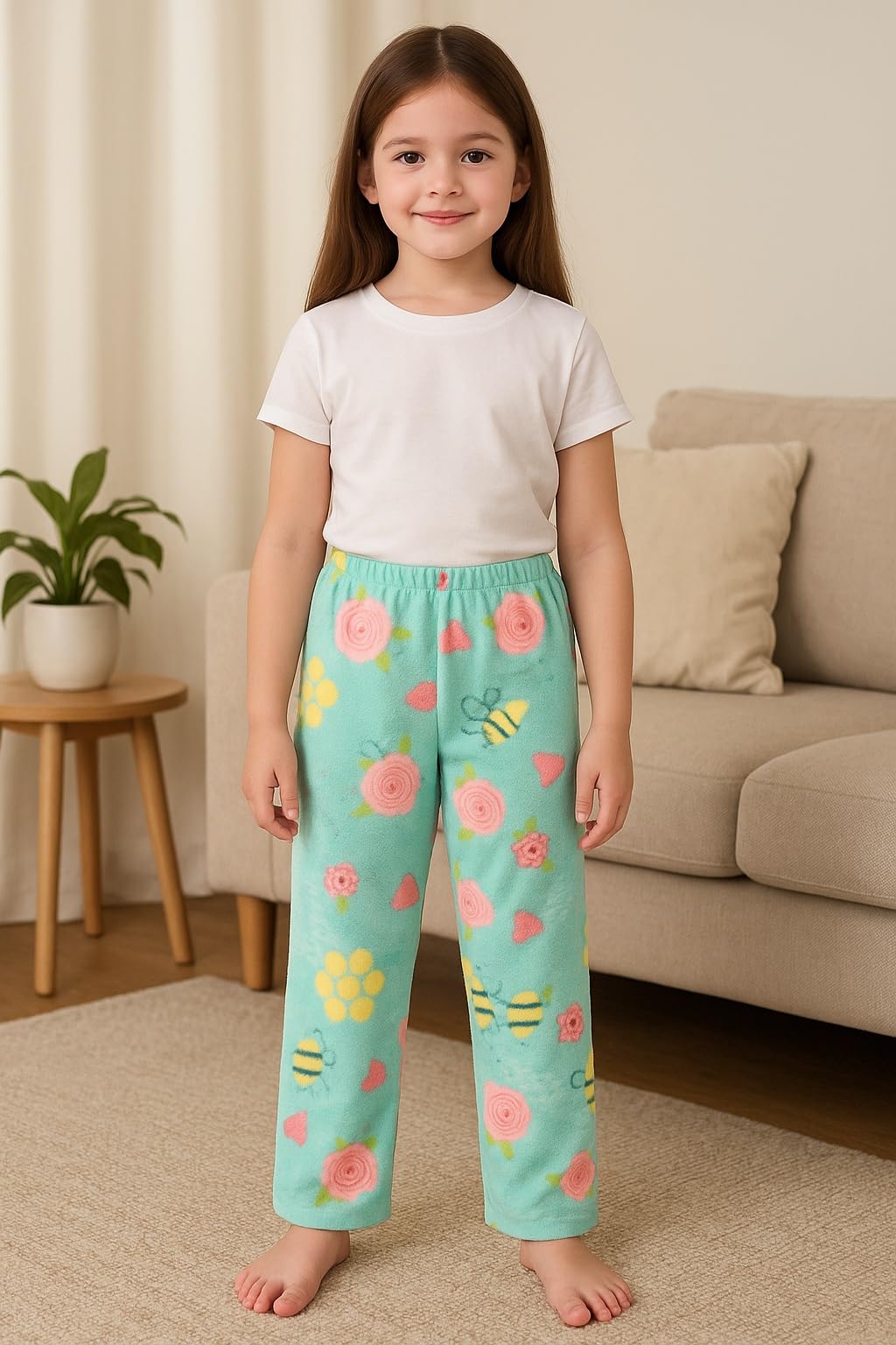 CAMEY Kids Fleece Pajama | Soft Warm Winter Lower for Boys & Girls | Cartoon Print Thermal Jogger Pants | Cozy Nightwear Bottoms (Sky Blue, 9-10Y) - Image 2 thumbnail