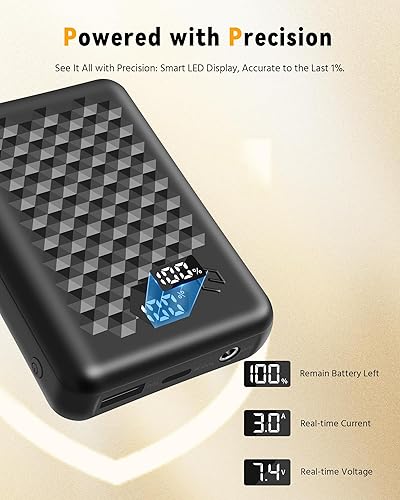 Miniatura 4 de MNZZ Cargador de batería portátil con capacidad de batería recargable de 7.4 V 14000 mAh para chaquetas calentadas de grafeno, chalecos calentados