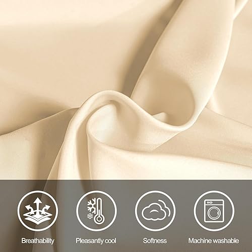 Miniatura 4 de MCO Juego de sábanas de bambú para cama matrimonial, juego de ropa de cama transpirable con bolsillo profundo de 16 pulgadas (4 piezas, matrimonial,