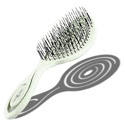 Cepillo desenredante orgánico Cepillos desenredantes sin tirones para cabello grueso y rizado natural Cepillo de paja neutro para clima vegano