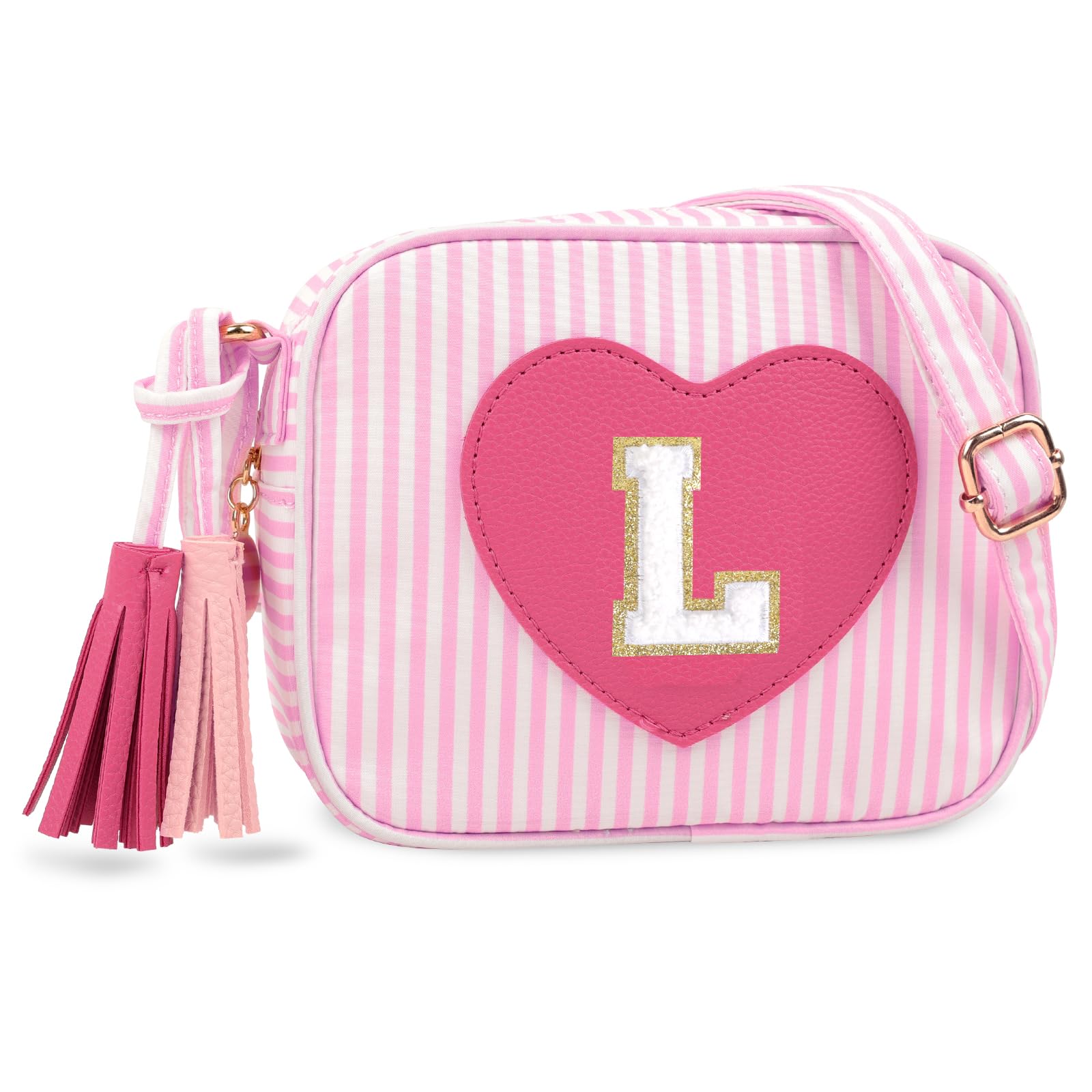 UIXIZQ Personalized Toddler Purse for Girls 2–10, Cute Little Girl Purse &amp; Kids Wallet, Small Initial Shoulder Crossbody Bag, Birthday &amp; Christmas Gift for Daughter(Pink,L)