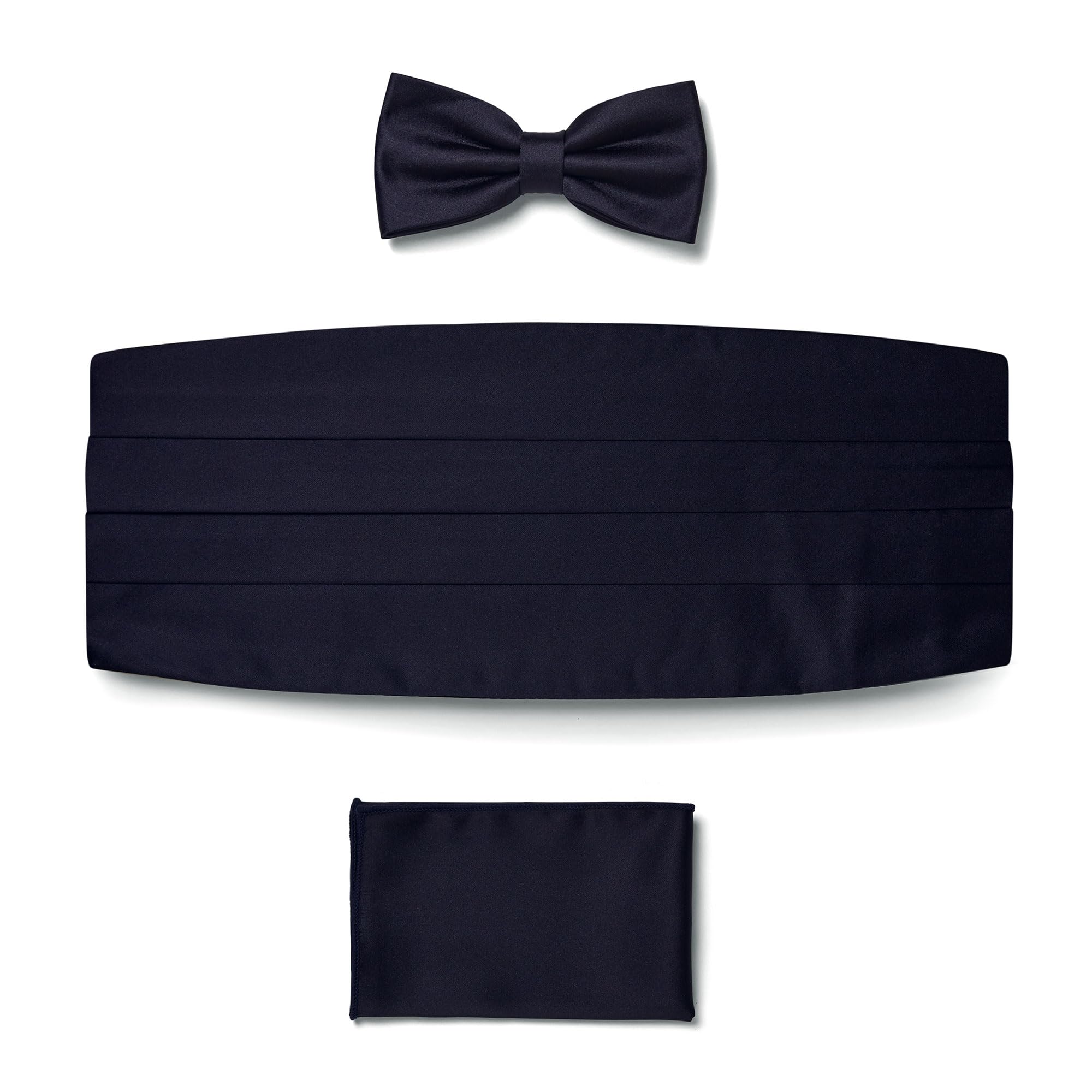 Ceinture smoking homme reglable, mouchoir mariage et noeud papillon homme, ensemble pour costume mariage homme en satin
