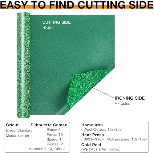 Miniatura 168 de Rollo de vinilo termotransferible, 12 in x 8 ft por rollo, para diseños en camisetas, fácil de cortar y despegar, para planchar y máquinas Cricut