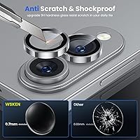 Vista 51 de WSKEN for Samsung Galaxy S24 Ultra Camera Lens Protector, Ultra Thin Scratch Resistant 9H Tempered Glass with Aluminum Metal Circle Camera Screen