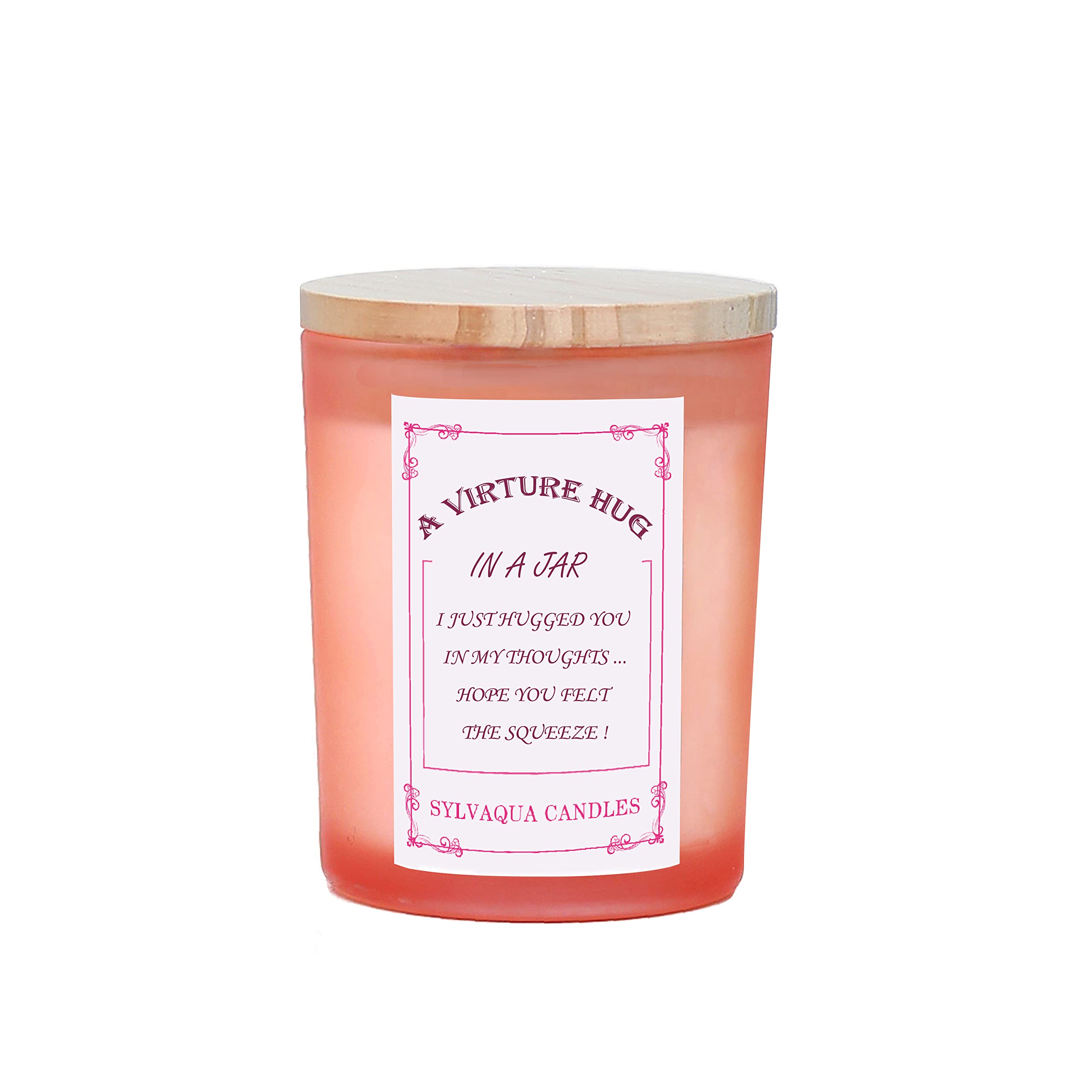 SYLVAQUAHug Candle - Showing Sympathy get Well Soon Candles as Friendship Gift, Lavender Scented Frost Glass jar Present, Sending Good Wish hugs to heal Friends & Lovers