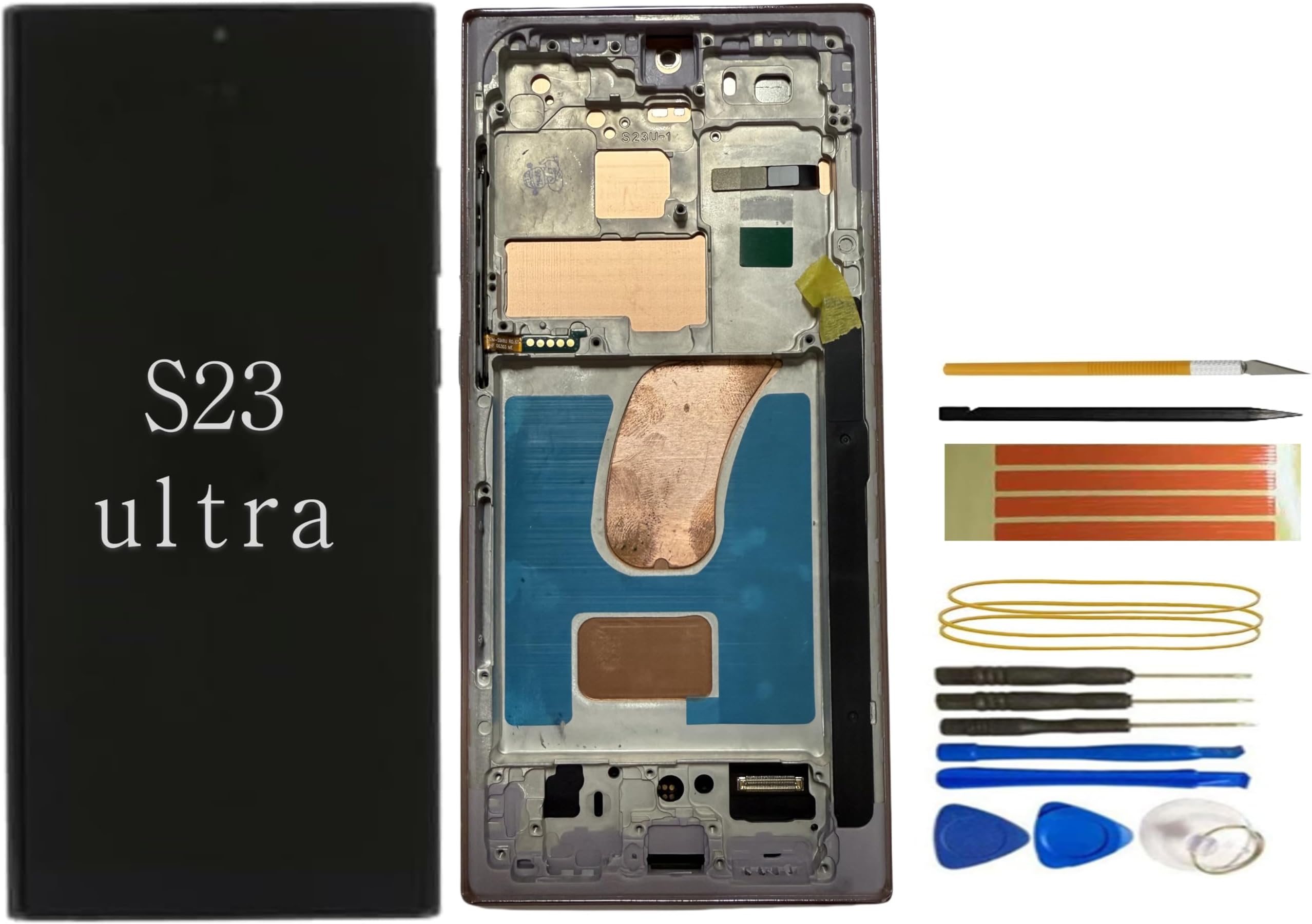 Galaxy S23 Ultra LCD Screen Replacement for Samsung Galaxy S23 Ultra 5G (SM-S918 Series) - LCD Display Touch Digitizer Assembly with Purple Frame, Installation Tools, No Built-in Fingerprint Sensor