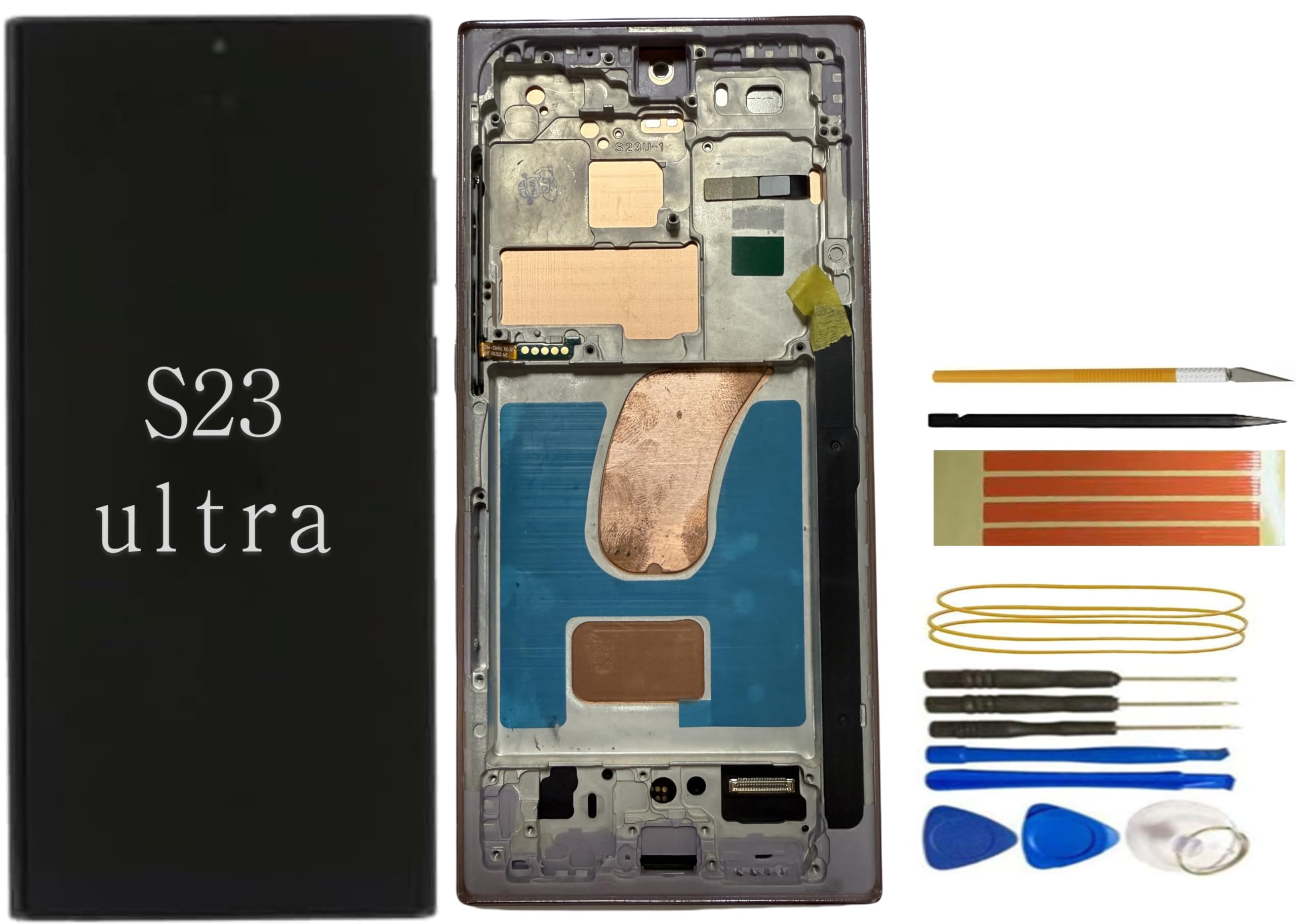 Galaxy S23 Ultra LCD Screen Replacement for Samsung Galaxy S23 Ultra 5G (SM-S918 Series) - LCD Display Touch Digitizer Assembly with Purple Frame, Installation Tools, No Built-in Fingerprint Sensor