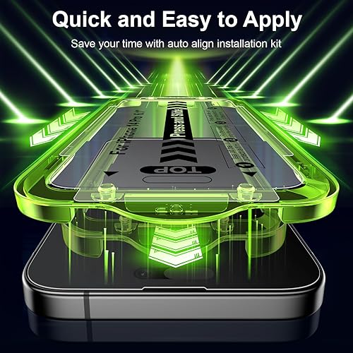 Vista 4 de Esanik 2 Pack Protector de Pantalla de Vidrio Mate de Privacidad para iPhone 14 Pro Antirreflejo y Antiespía, Antirreflejante, Suave como la Seda