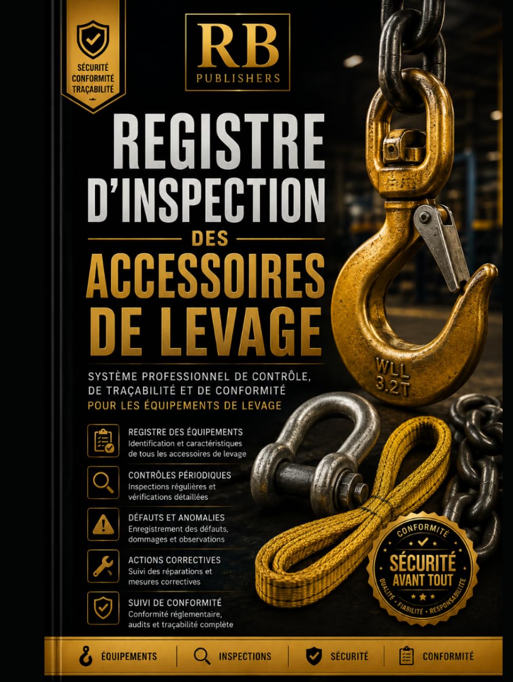 Registre d’Inspection des Accessoires de Levage: Système Professionnel de Contrôle, de Traçabilité, d’Inspection, de Gestion des Défauts et de Conformité des Équipements de Levage