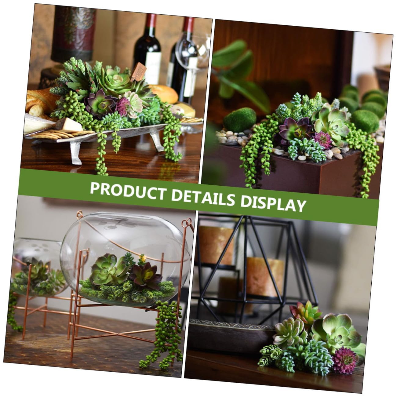 Cabilock 14 Pièces Lot de Plantes Grasses Artificielles Pot Vert Décoratives pour Intérieur Et Extérieur Créatives