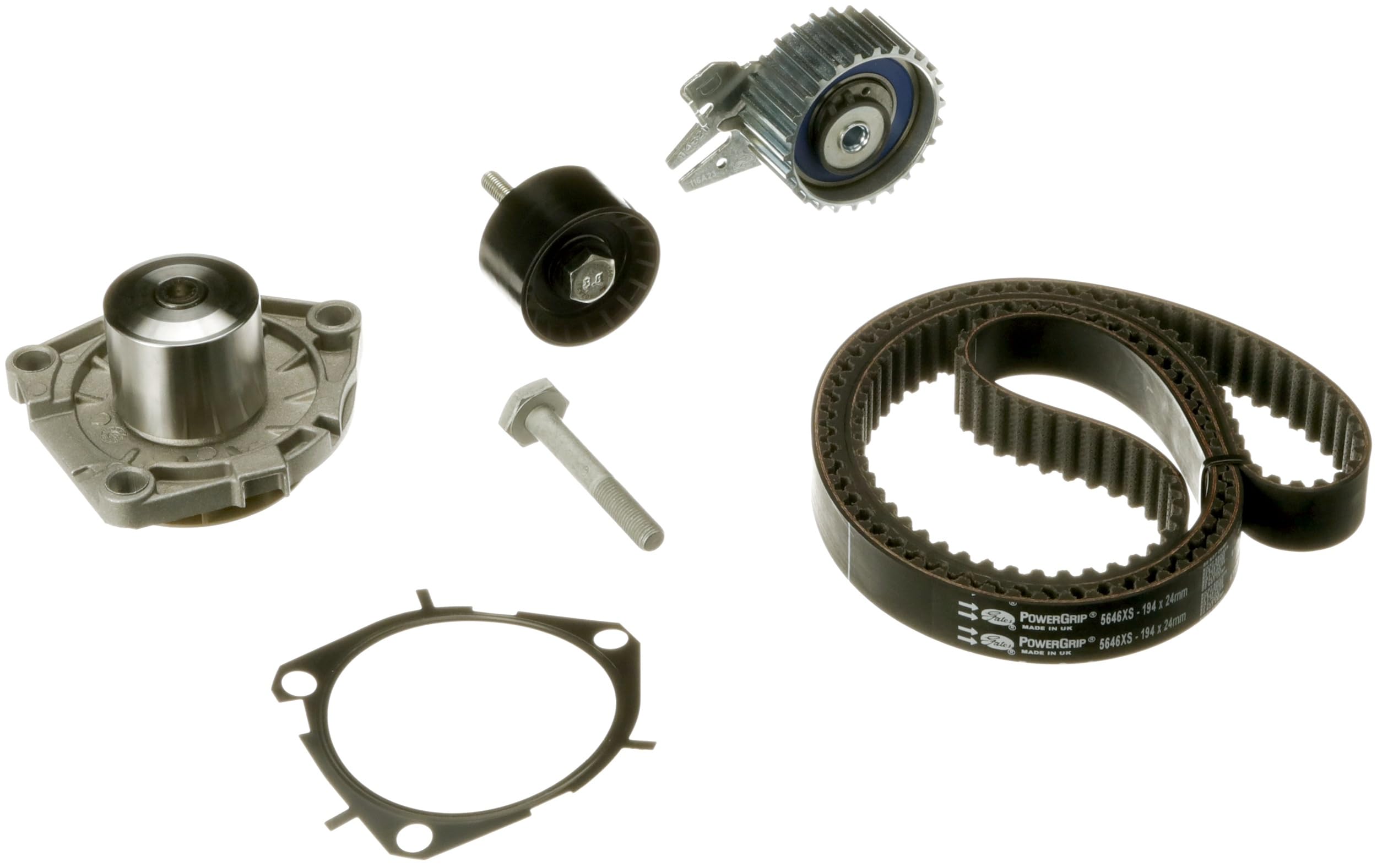 GATES KP15646XS Bomba de agua + kit de correa de distribución Número de dientes: 194 24 mm con bomba de agua Compatible con FIAT GRANDE PUNTO 199, SUZUKI VITARA LY, ALFA ROMEO GIULIETTA 940