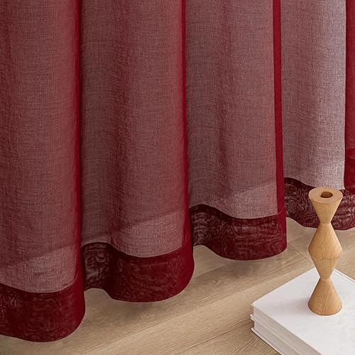 Miniatura 6 de Juego de 2 paneles de cortinas traslúcidas de 84 pulgadas de largo, cortinas de privacidad semitransparentes, cortinas con bolsillo para barra,