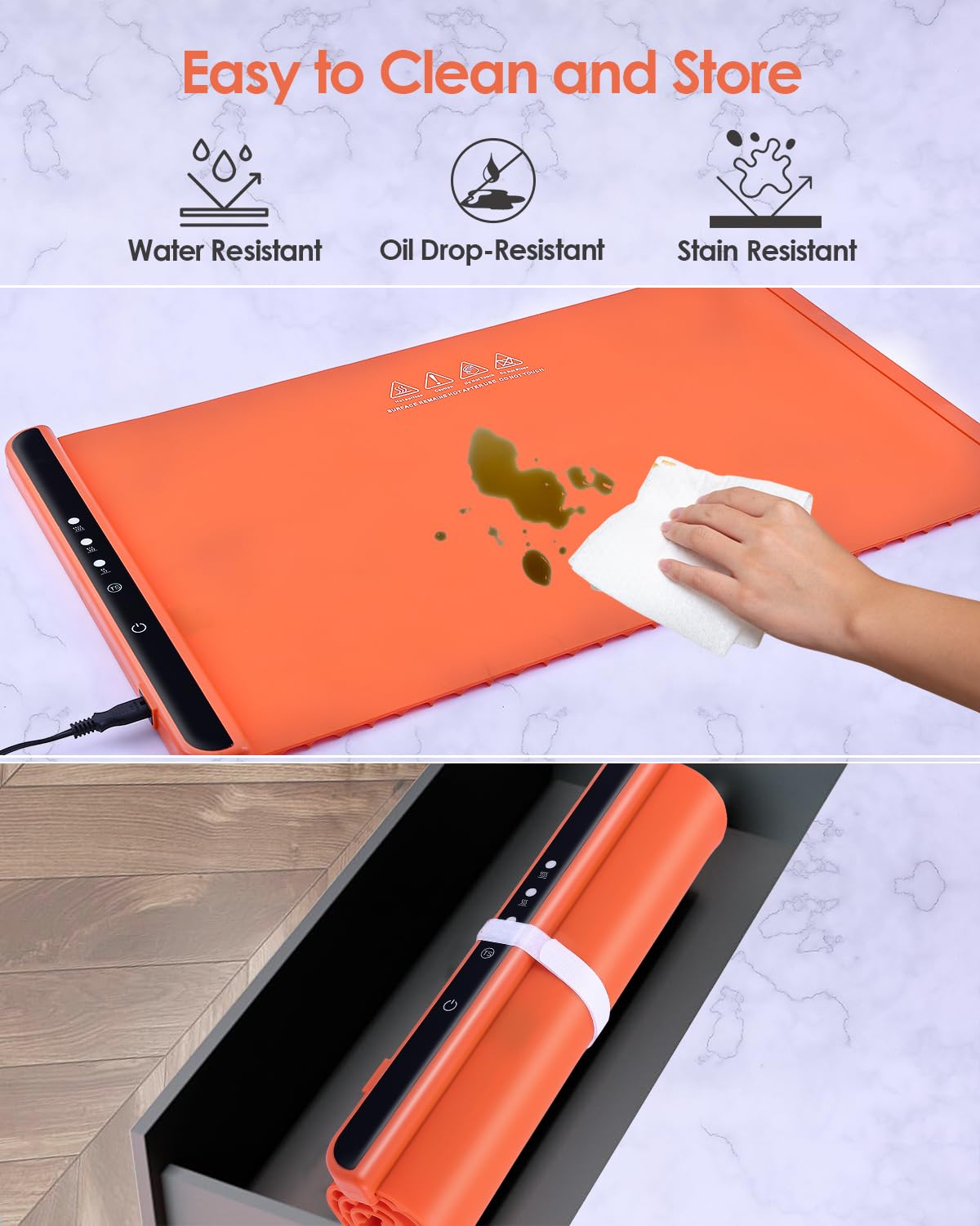 Bandeja Eléctrica, con Temperatura Ajustable, Diseño Plegable y Calentamiento Rápido, Adecuada para Paneles de Calentamiento para Buffets, Reuniones Familiares, Sábados, Días Festivos