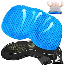 CHERAINTI Kayak Seat Cushion, 15.75 Inch Thicken Gel Seat Cushion, Waterproof Non-Slip Gel Cushions for Pressure Relief with Storage Bag and 2 Cloth Covers for Canoe Boat Kayak Fishing