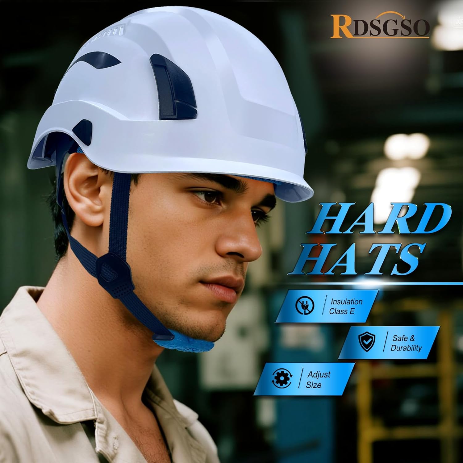 Safety Helmet Construction Work Head Protection Hard Hats Lightweight 6-Point Suspension ANSI Type 1 Approved