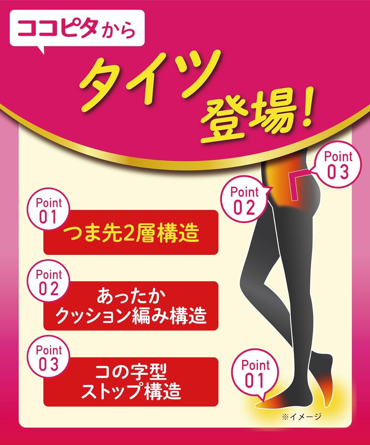 つま先2層構造による保温力