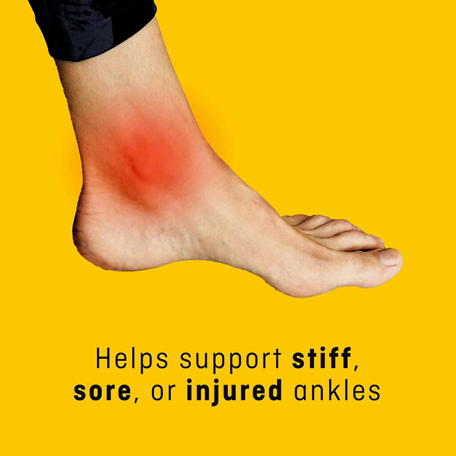 Foot with red area indicating ankle pain