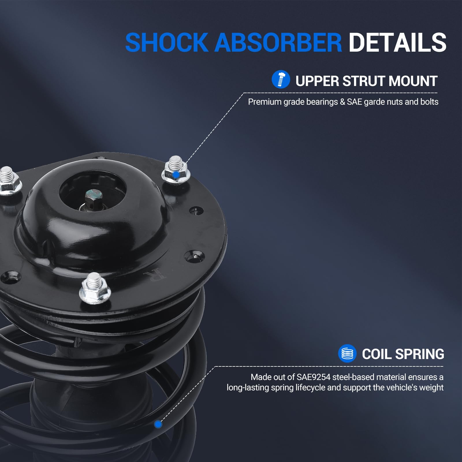 Amazon.com: Autoround Front Rear Complete Struts w/Coil Spring