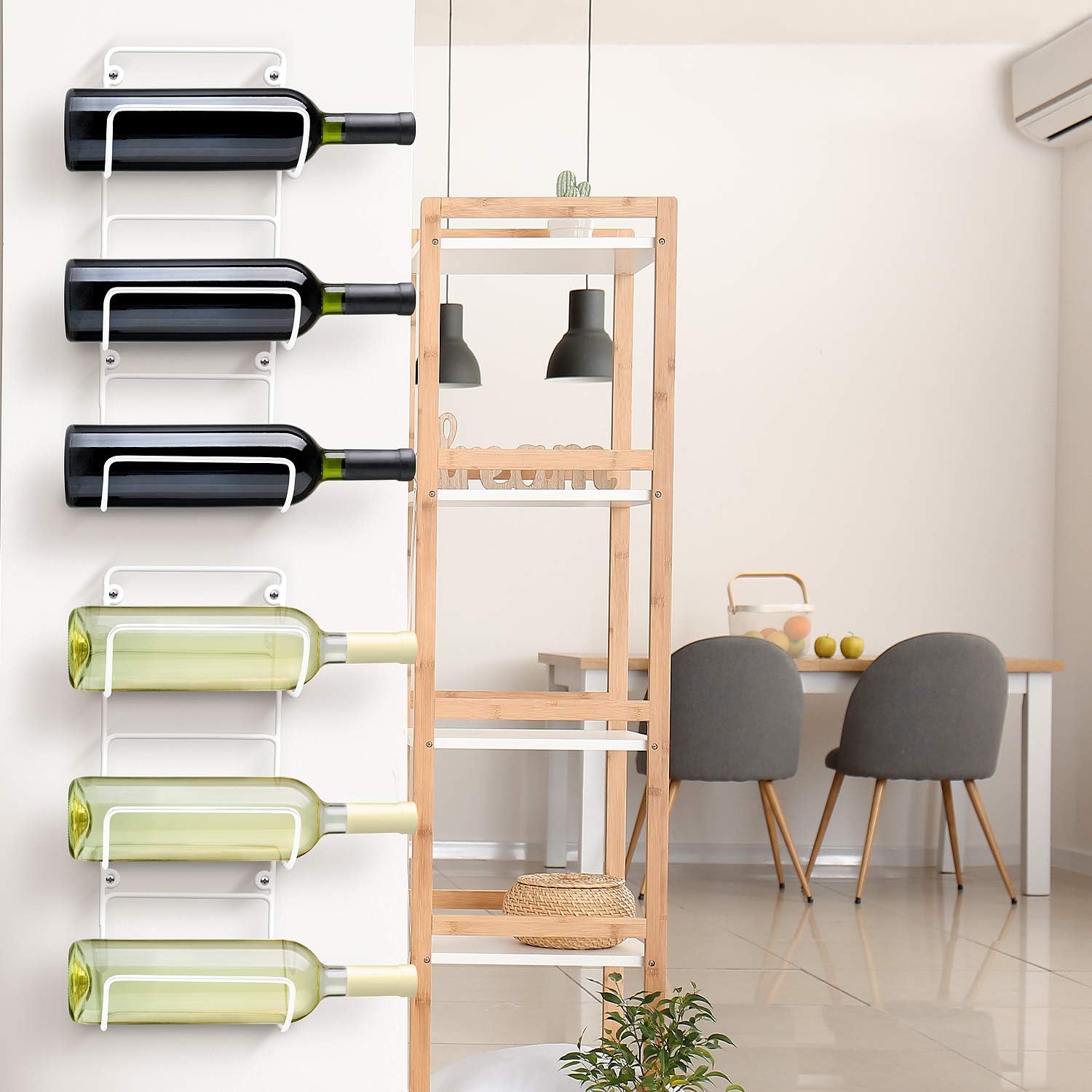 Sorbus Towel Holder for Bathroom Wall - 6 Level Wall Mounted Towel Rack Shelves for Rolled Bath Towels, Washcloths, Linens - White Hanging Towel Racks for Bathroom, Spa, Salon, Towel Storage Organizer