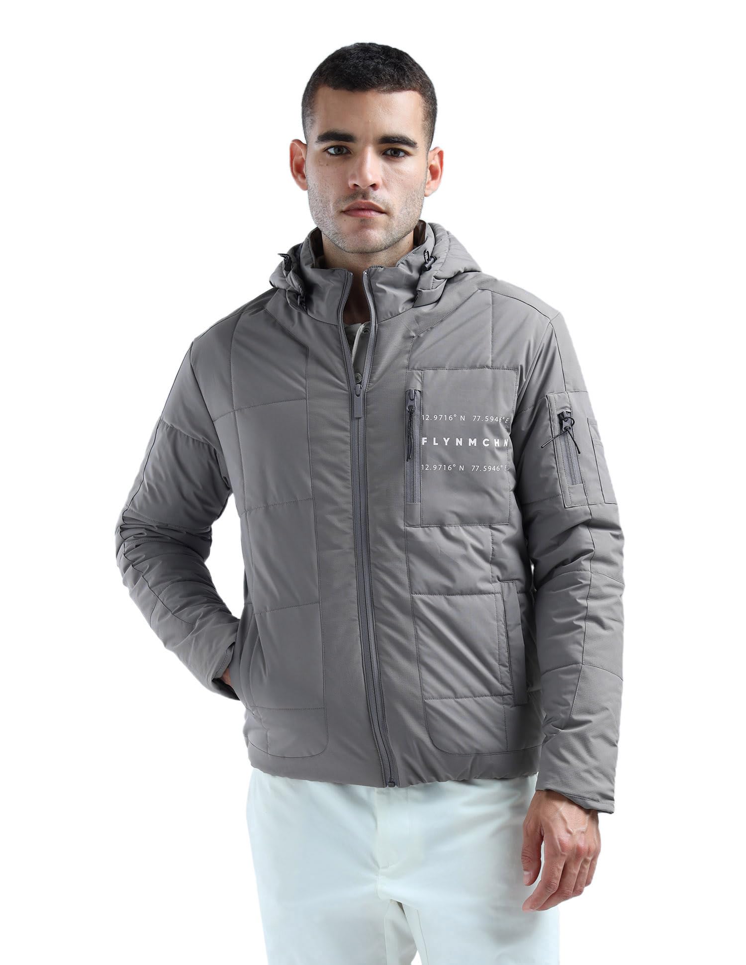 flying machine Solid Regular Fit Puffer Jacket-picture-58