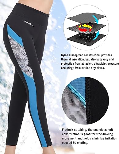 Miniatura 4 de Seaskin Pantalones de neopreno para mujer, frescos, de 0.079 in, para buceo, natación, deportes acuáticos