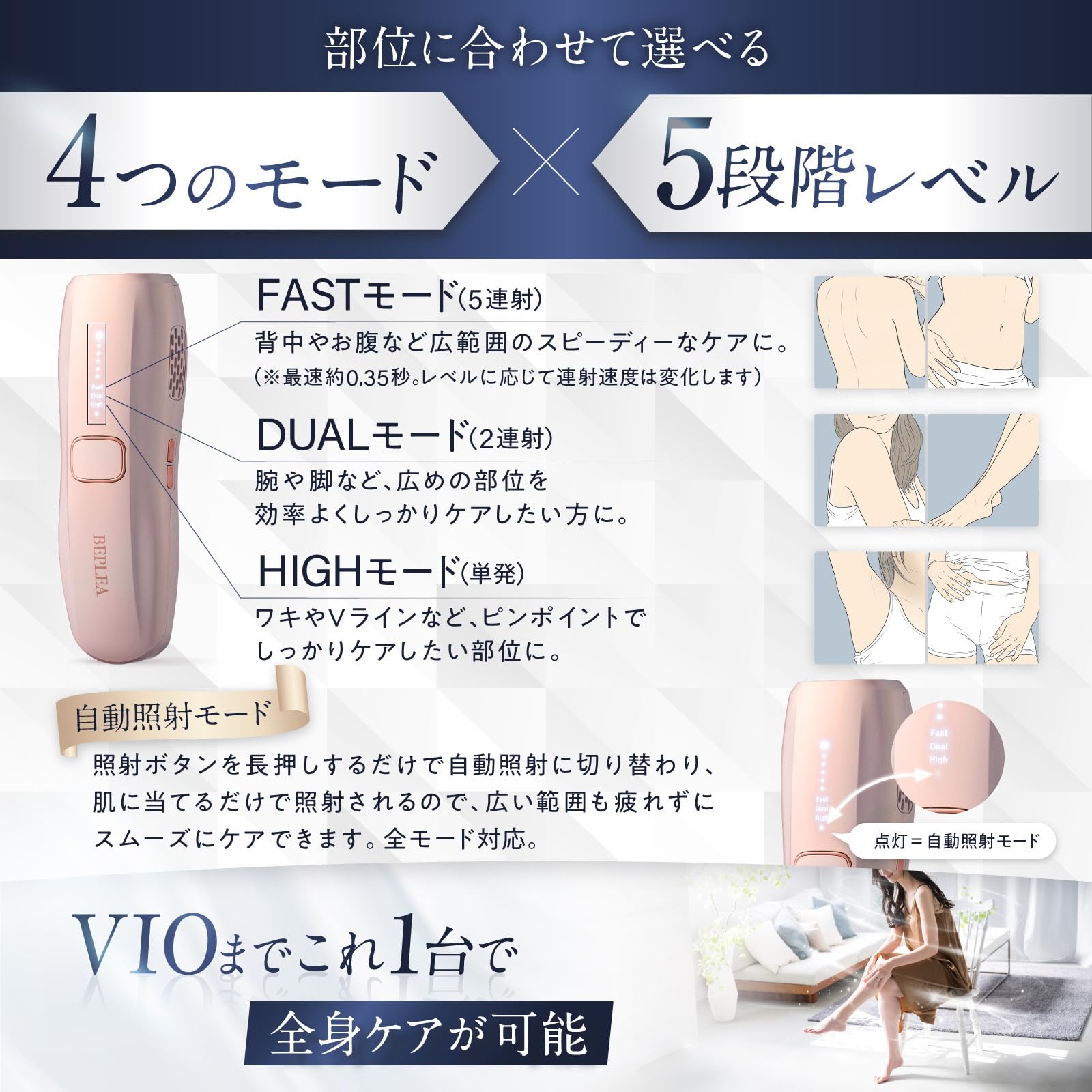 Amazon | BEPLEA 脱毛器 家庭用 光脱毛器 【日本企業企画/サファイア冷