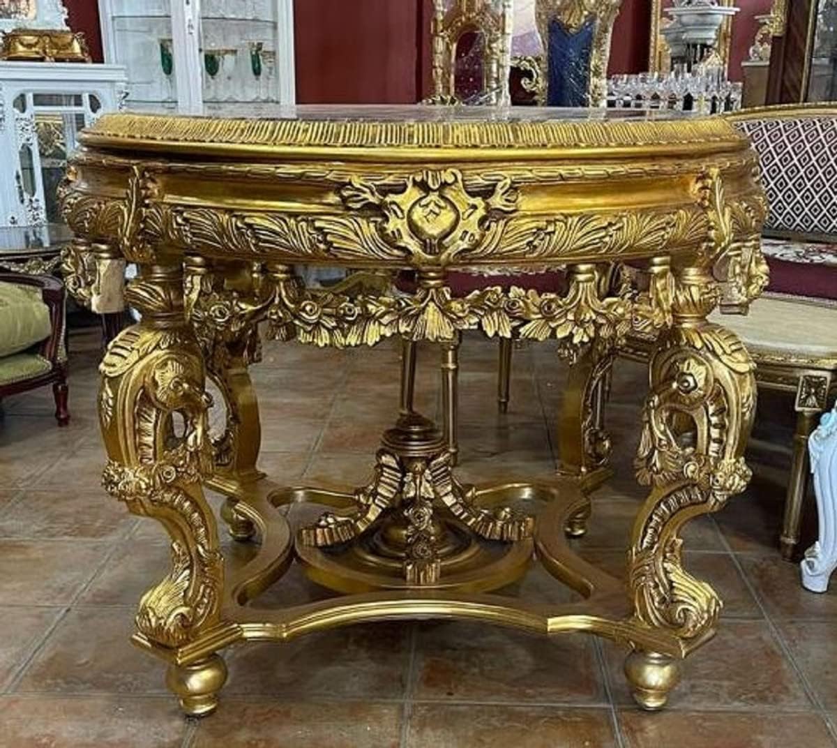 Bureau baroque Bureau de style antique Plat MoSr0881Hl - Maison
