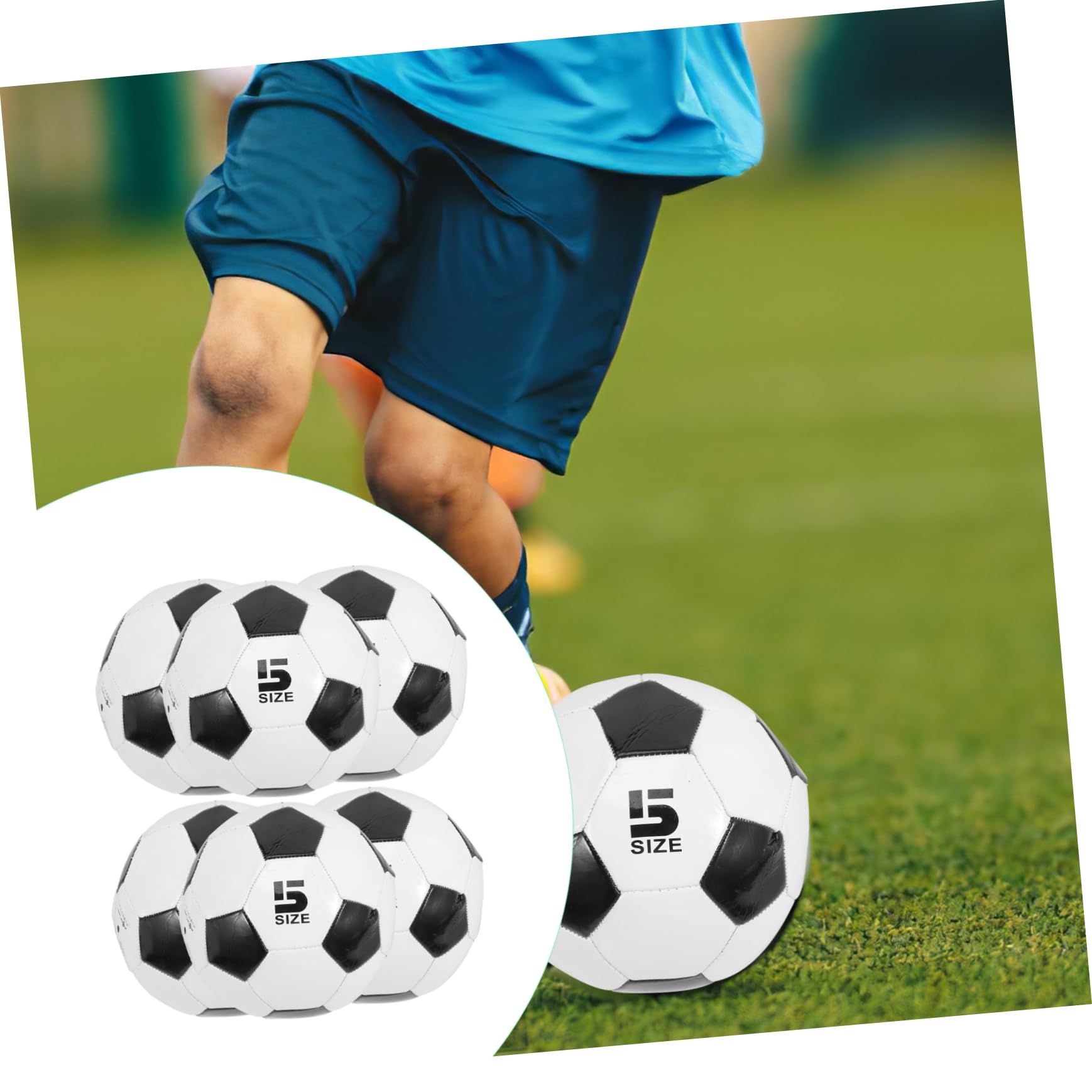6 Balones de Fútbol Buen Tacto de PVC para Niños, Resistentes al Desgaste Ideales para Entrenamiento de Fútbol al Aire Libre