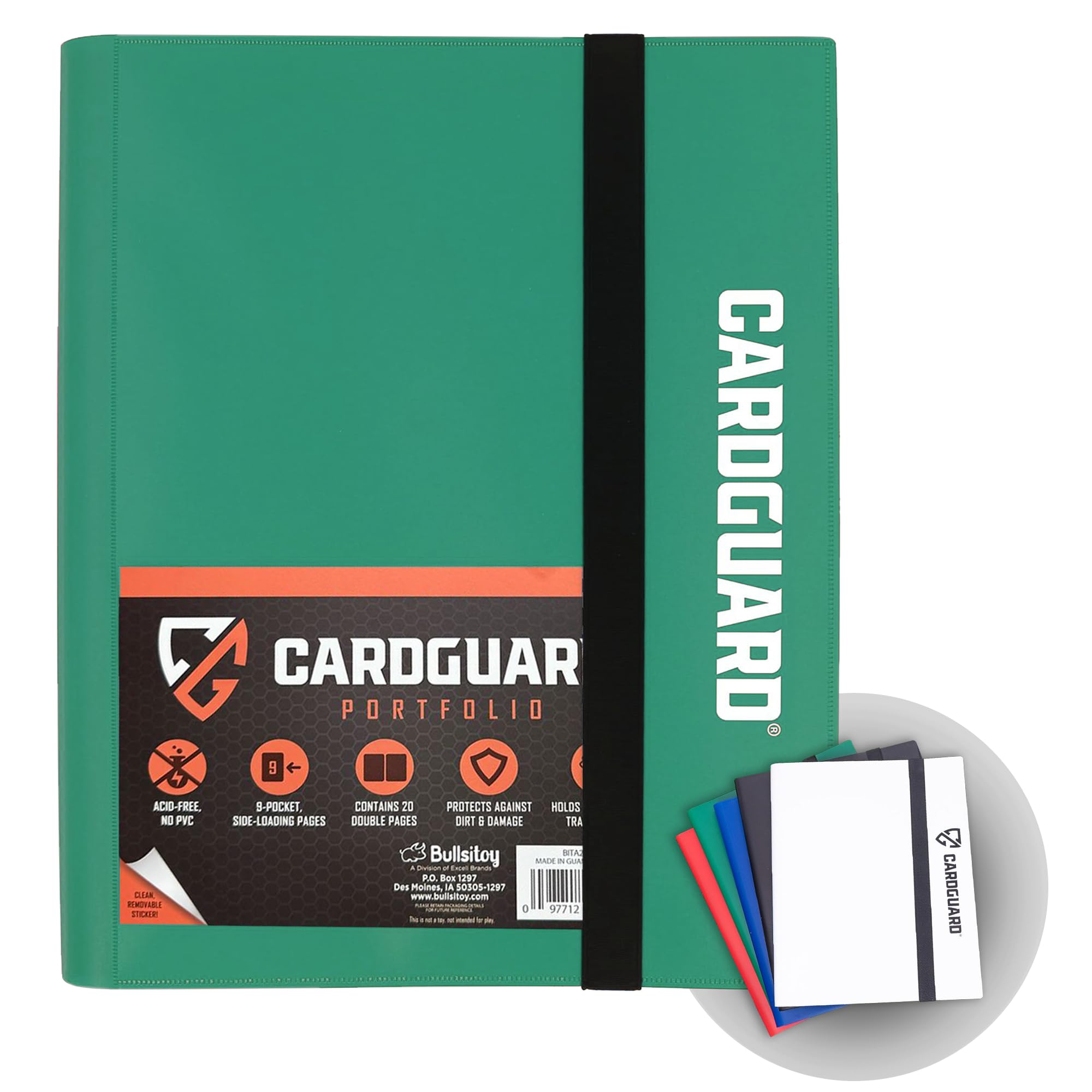 CardGuard Trading Card Pro-Folio, 9-Pocket Side-Loading Pages, Holds 360 Cards, Dark Green