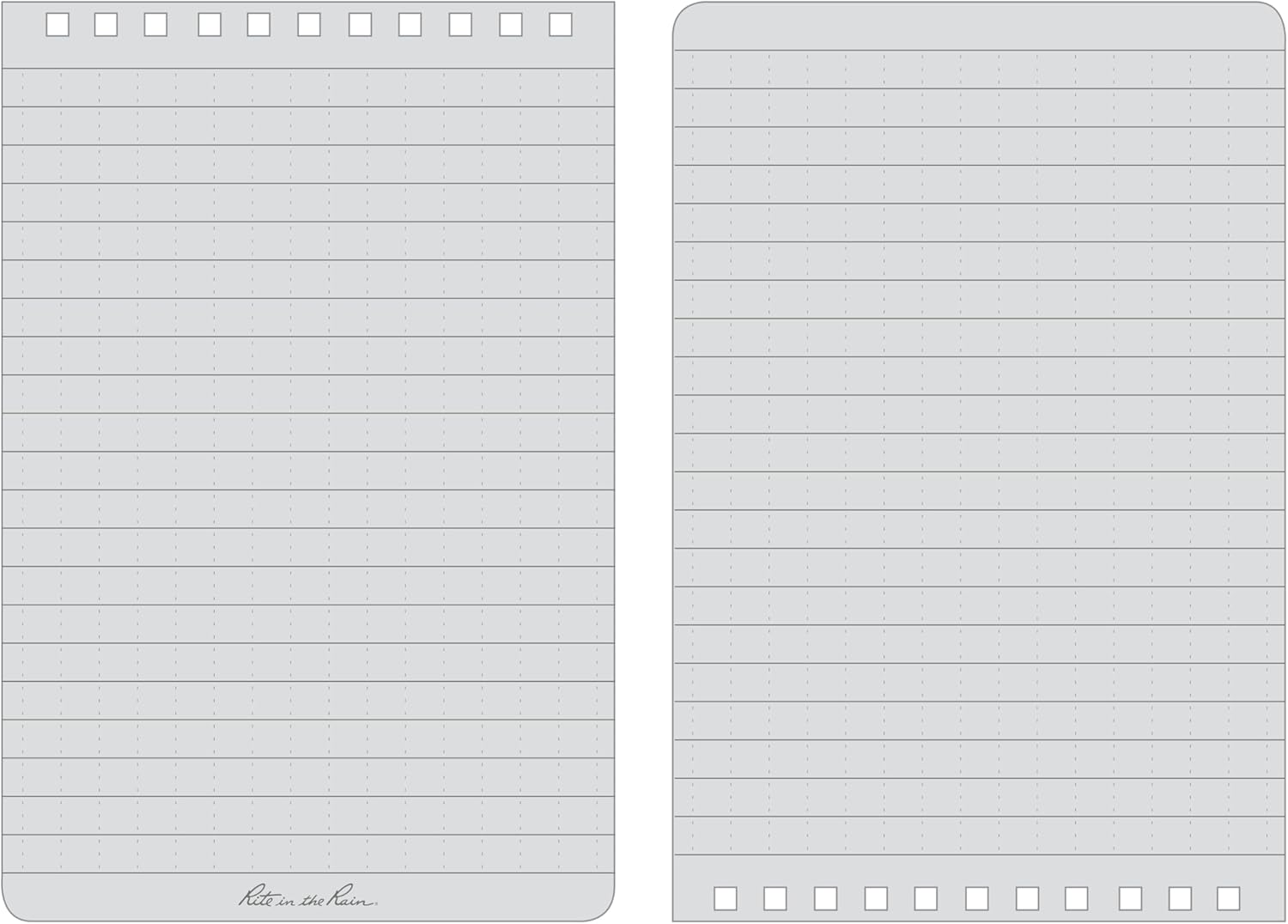 Rite in the Rain Weatherproof Top Spiral Notebook, 4" x 6", Black Cover, Universal Pattern, 6 Pack (No. 746L6)