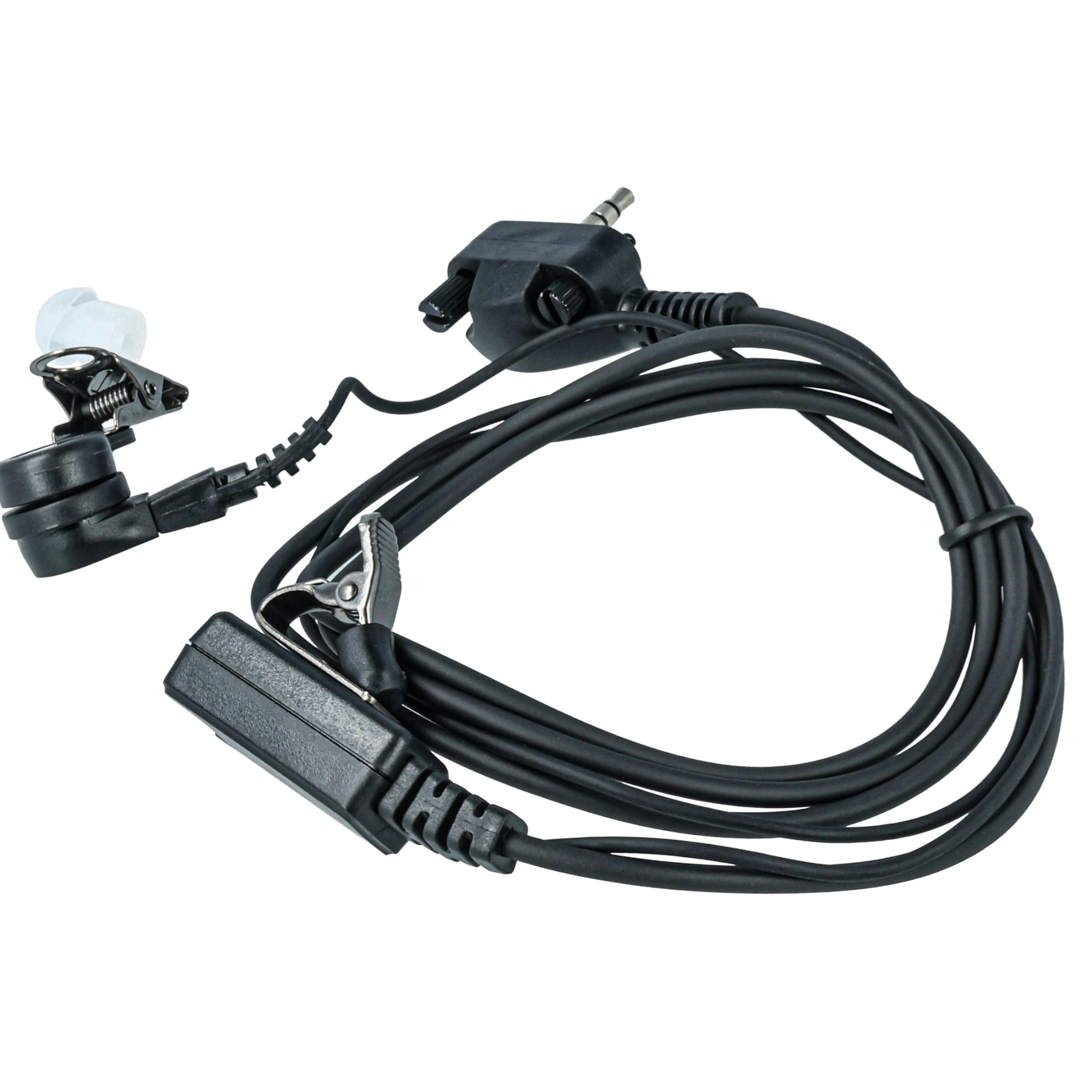 vhbw Zestaw słuchawkowy, 5 sztuk, kompatybilny z Yaesu Vertex VX-351, VX-354, VX-400, VX-410, VX-231, VX-246, VX-350 Radio, Walkie-Talkie - czarny