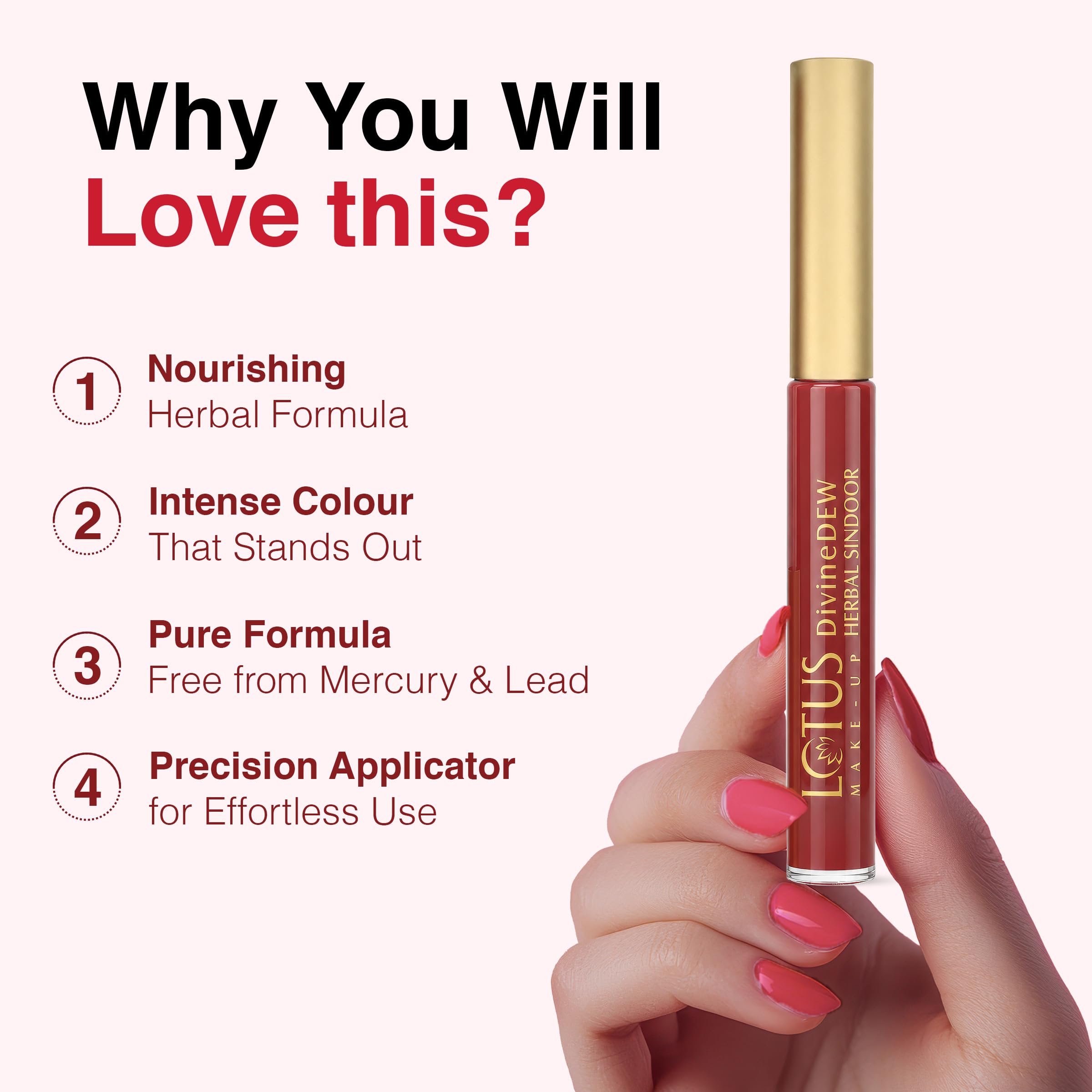 Lotus Make-Up Divine Dew Herbal Sindoor Rosy Blush | Waterproof | Long-Lasting, Smudge-Proof & Fade-Proof | Sponge Tip Applicator | Botanical Extracts | Mercury Free | Travel Friendly | Maroon | 5.4 ml 2