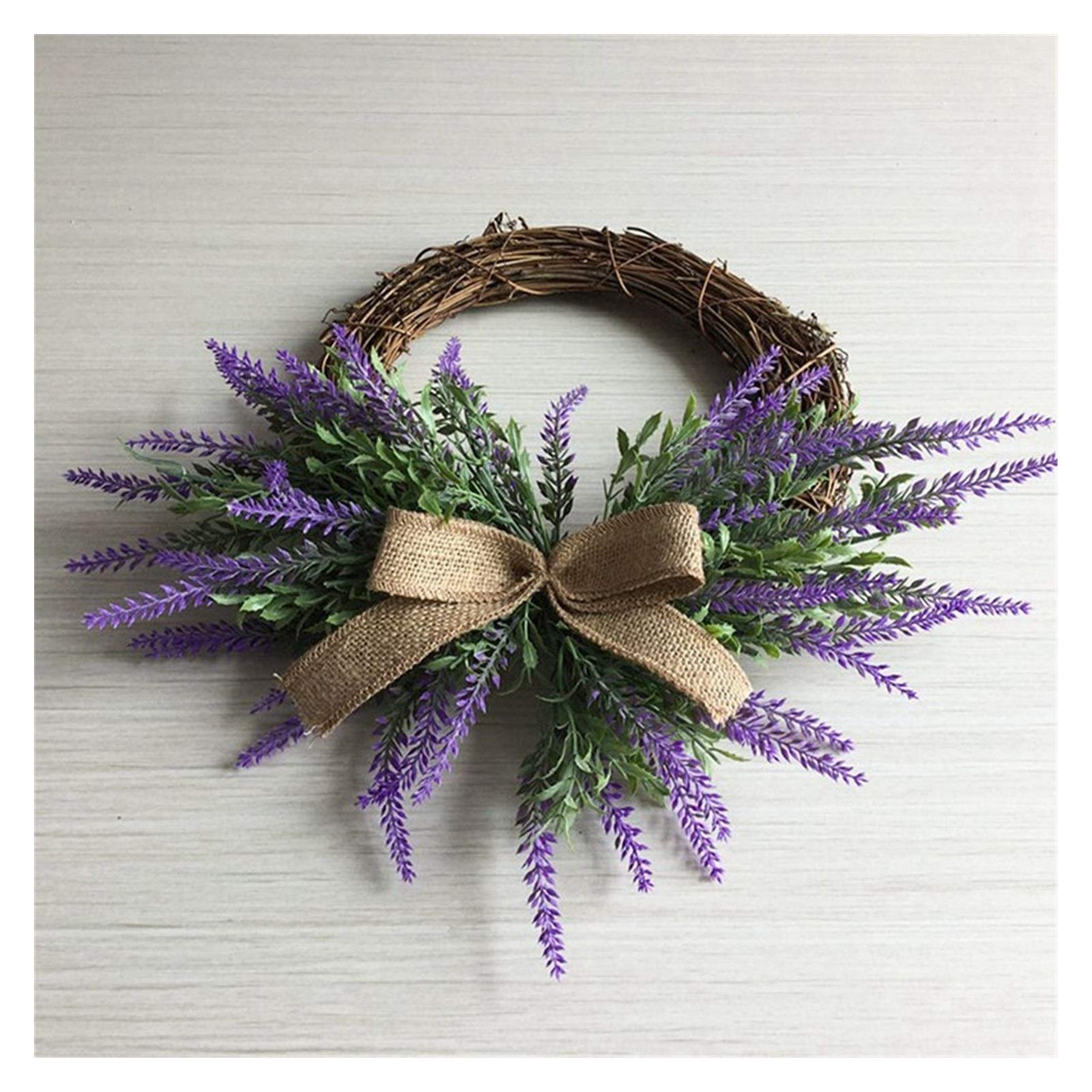 Weihnachtskranz Türgirlande Romantische Simulation Türwandverkleidung Beflockung Lavendel Kranz Ornamente Paar Weihnachten Hochzeitsdeko Girlande Hängende Blume (Farbe