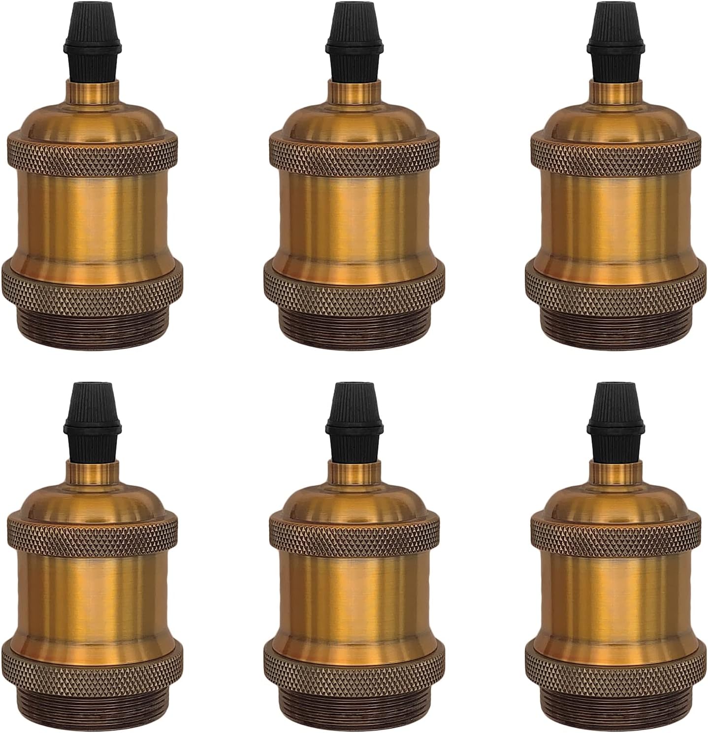 Queeplo 6 Pack E27 Vintage Lamp Holder, DIY Aluminum Alloy Light Bulb