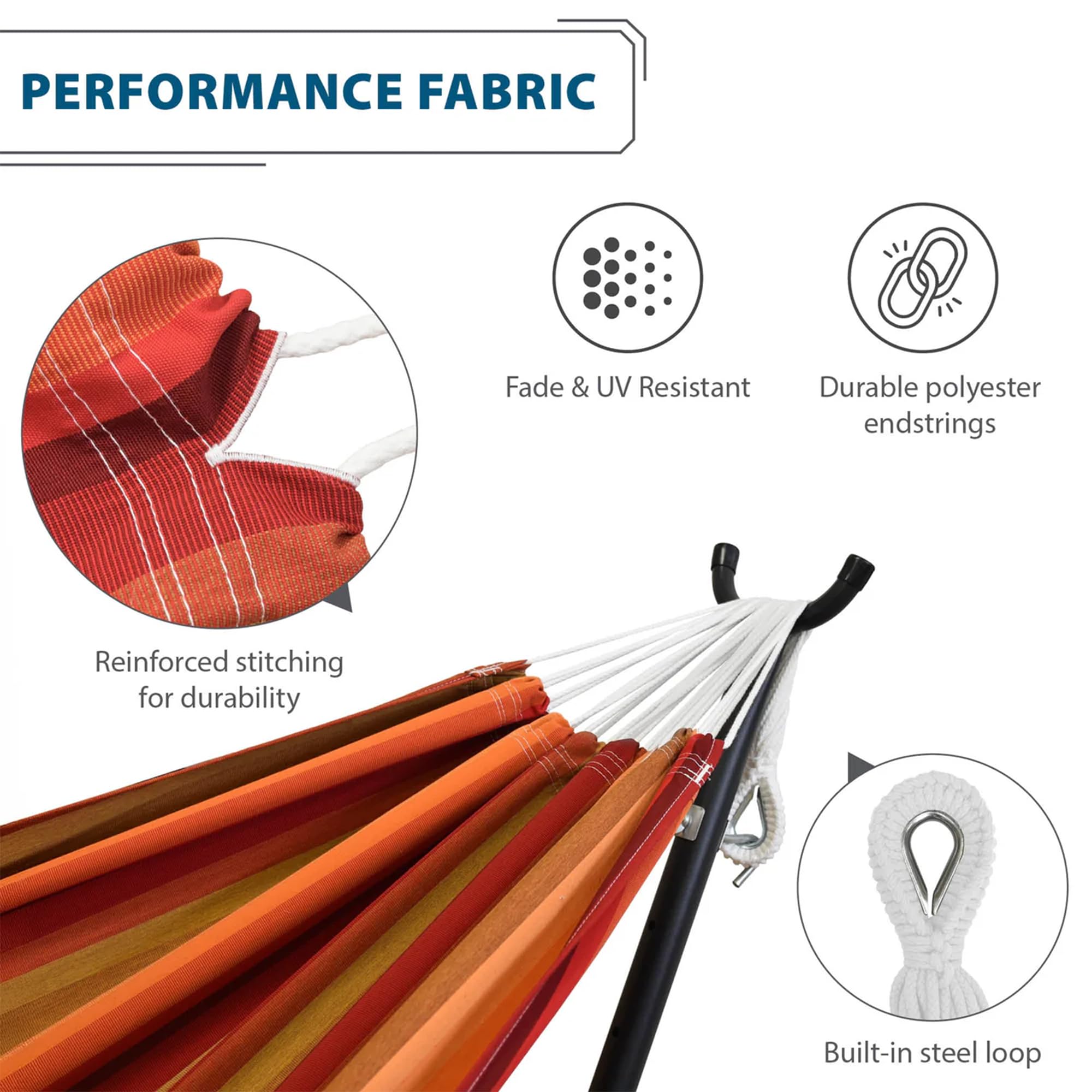Vivere C8SPSN-T - Hamaca Doble de Sunbrella con Estructura de Arco Estable (Madera de Pino Maciza)