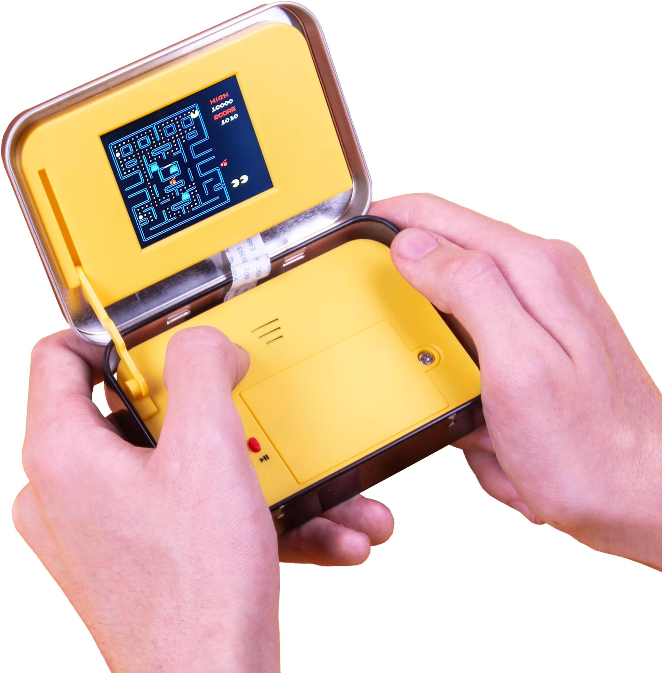 PAC-Man Arcade Game in a Tin. Full Colour 8-bit Game with Original Sounds & Graphics. Classic PAC-Man Gameplay. Includes 2.4” Screen. Officially Licensed PAC-Man Merchandise.