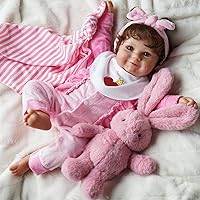 Vista 6 de BABESIDE 8 piezas de ropa de muñeca Reborn con moisés para muñecas de 17 a 22 pulgadas, ropa de muñeca de bebé, accesorios para muñeca recién nacida