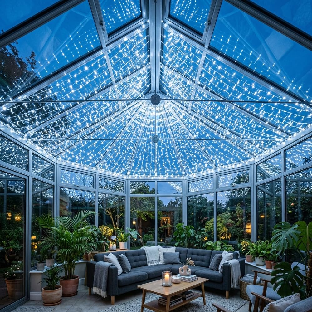 LightsGo Wodoodporne światło siatkowe, 320 diod LED, zimna biel, 3 m x 2 m, łańcuch świetlny, dekoracja do wnętrz/na zewnątrz, Boże Narodzenie, wesele, przyjęcie (zimna biel)