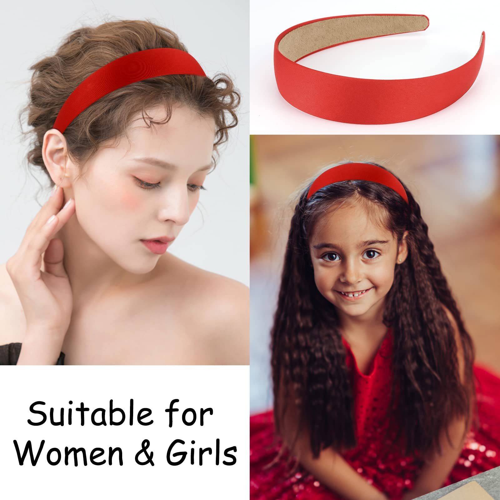 Amazon.com : Wecoe 10 Pack Red Headband Women 1 Inch Wide  display picture 1