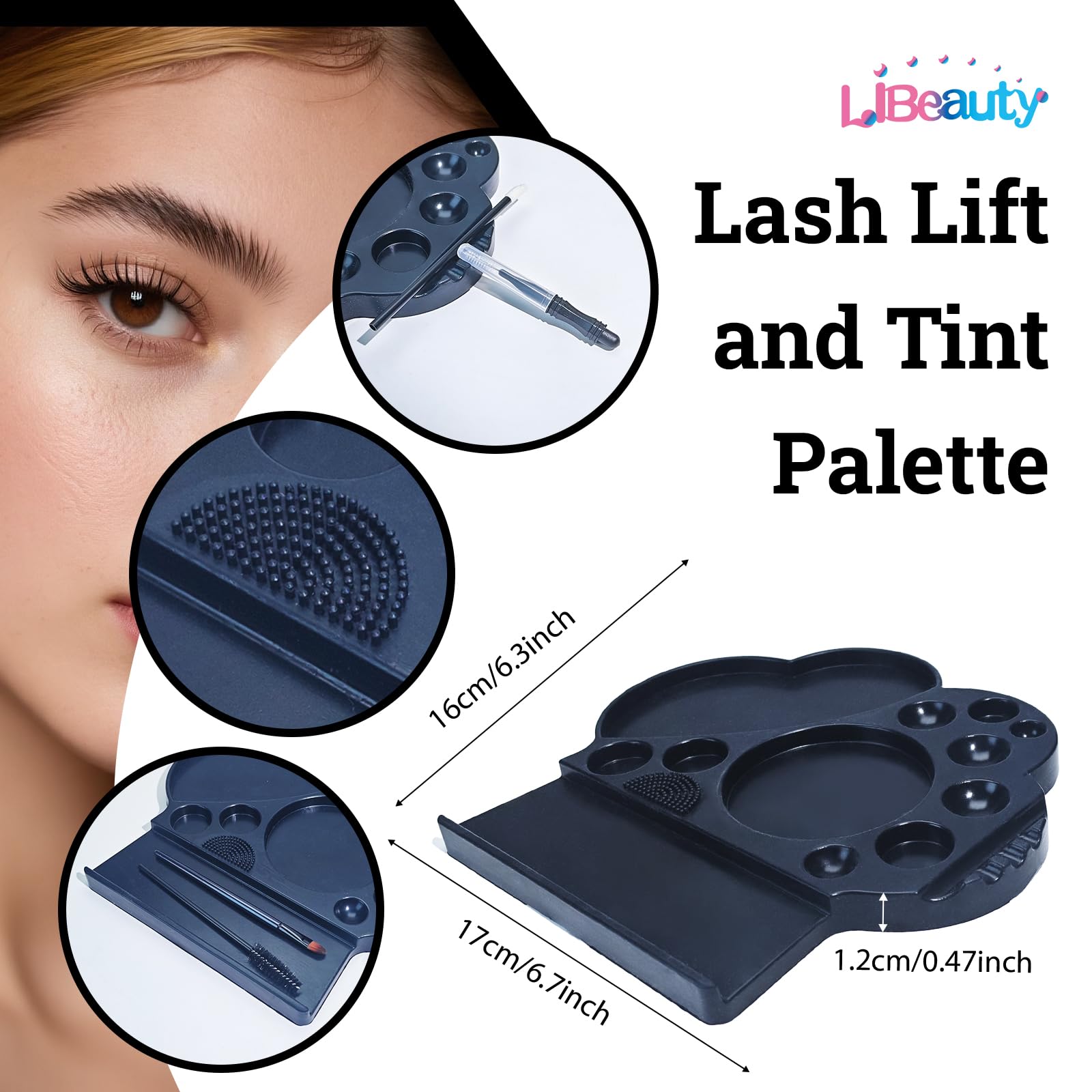 Libeauty Silikon Palette für Wimpernlifting, Tönungscreme Palette Silikon, Wimpernlifting Zubehör, Lash Lifting Tool, 15 Funktion, für Den Salon und Heimgebrauch