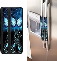 Vista 27 de Fundas para manija de refrigerador con bandera estadounidense de águila, 2 unidades, fundas ajustables para manijas de electrodomésticos, mantiene