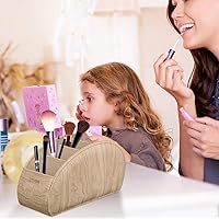 Vista 5 de SITHON - Soporte para control remoto con 5 compartimentos; organizador de escritorio de cuero sintético para guardar controles de TV, DVD, Blu-Ray