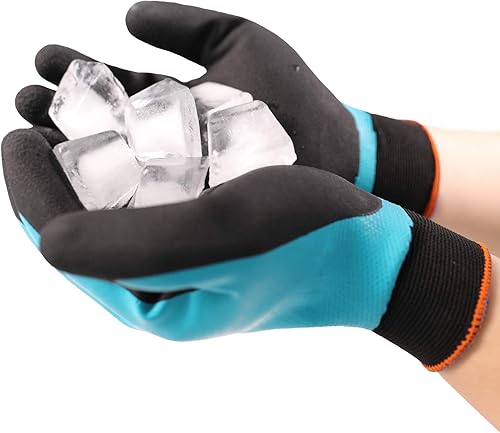 Miniatura 3 de COOLJOB Guantes de invierno impermeables para congelador, jardinería, pesca, construcción, guantes de goma de doble capa para interiores y