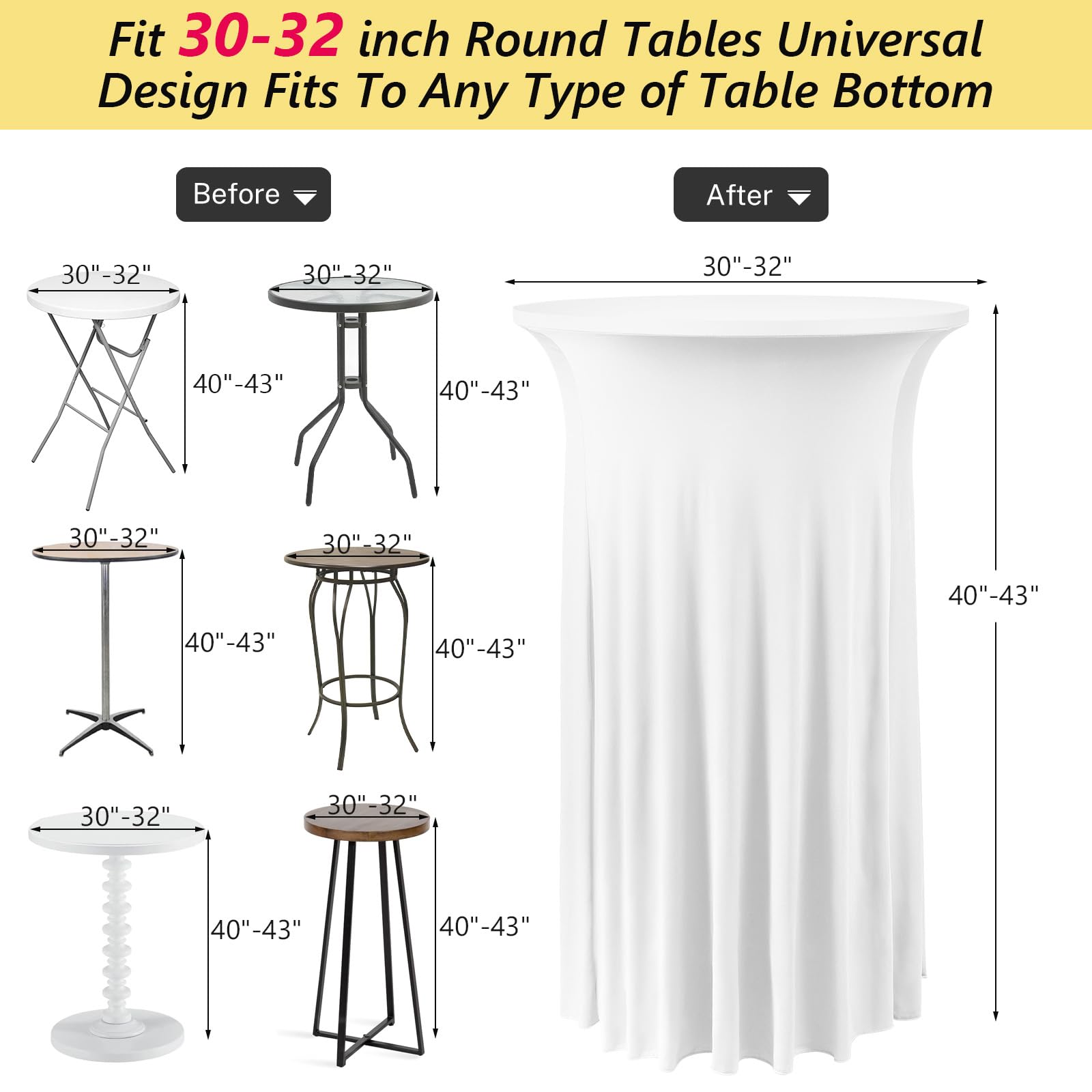 NAPPE TABLE RONDE SPANDEX LYCRA EXTENSIBLE COCKTAIL MANGE DEBOUT NAVY