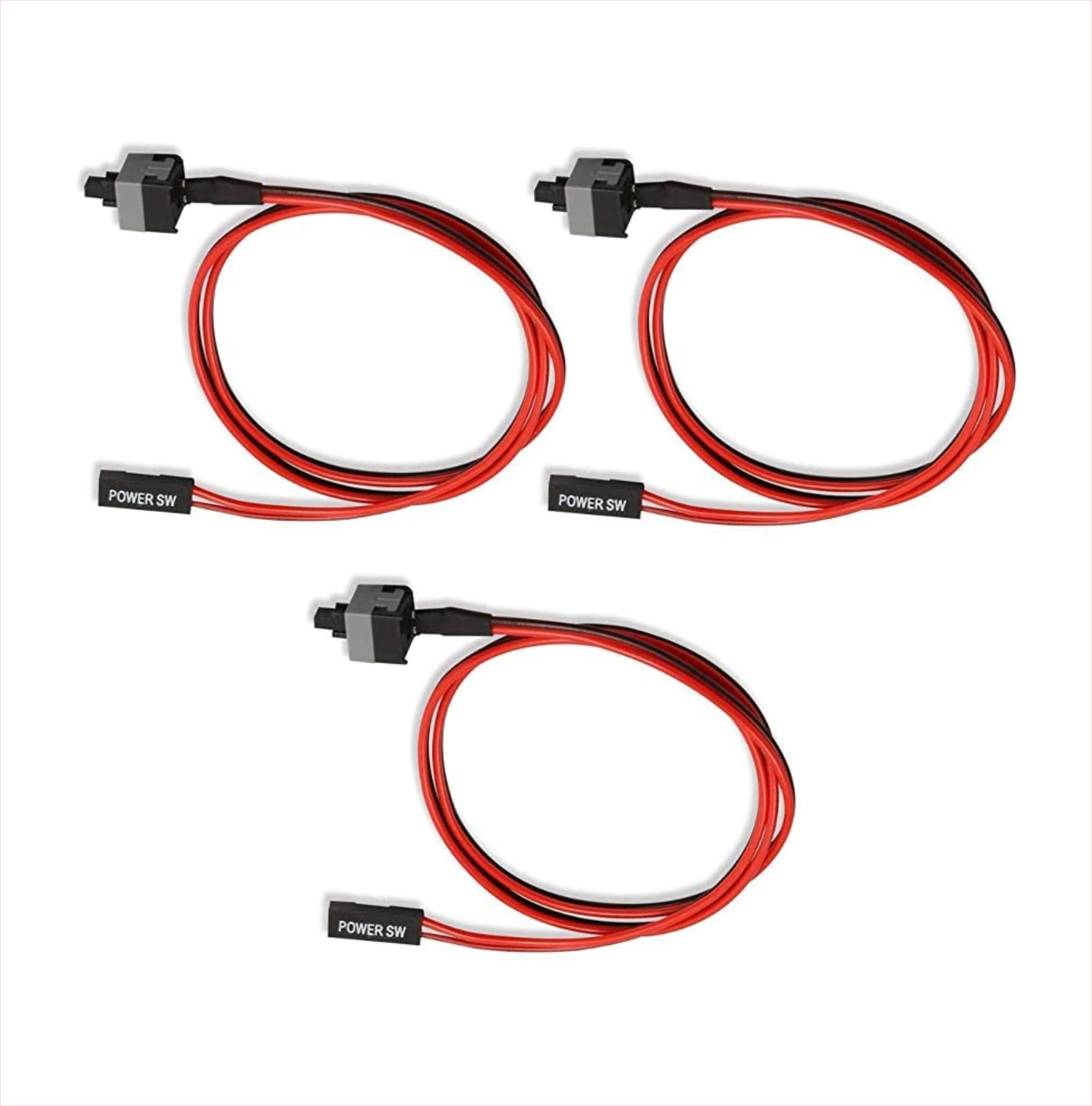 3-Pack ATX PC Computer Motherboard SW PC Case Power Cable Switch On/Off/Reset Button Push Button Computer Cable-image-29