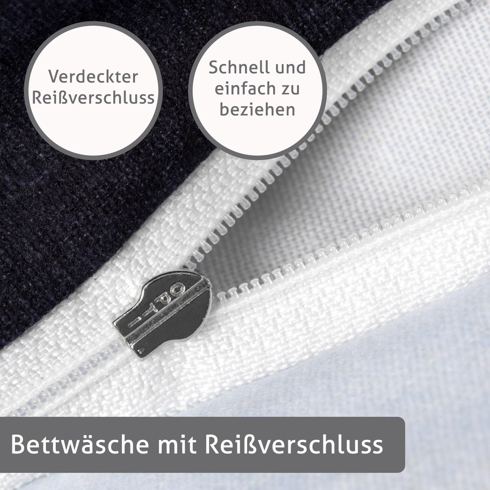 LINKHOFF Biber Bettwäsche 155x220cm 2 Teilig - Bettwäsche-Set Pastell Grün/Weiß Winterbettwäsche aus 100% Baumwolle in Hellgrün