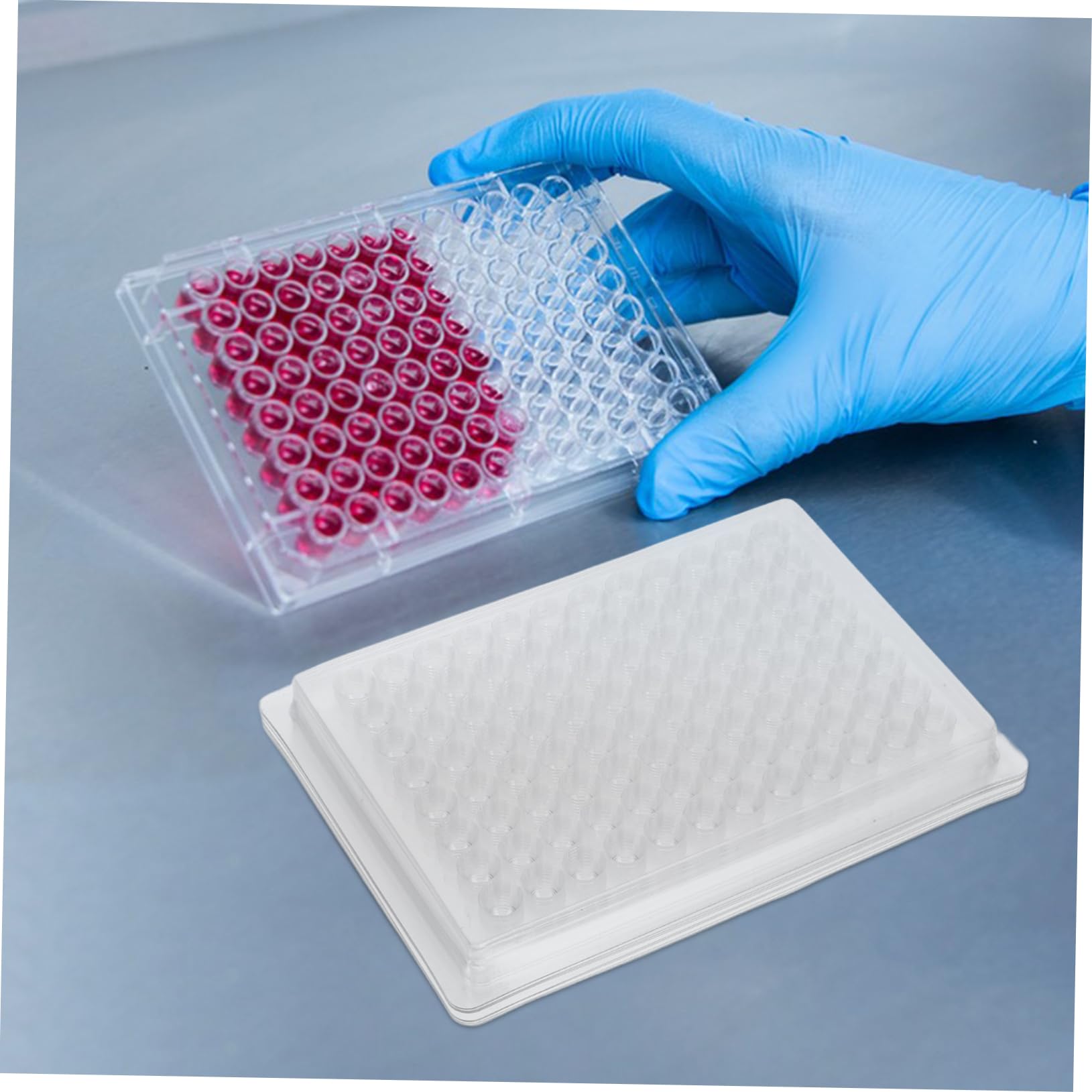iplusmile Piastra per Coltura di Tessuti in Pvc 96 Pozzetti Resistente ad Alta Precisione per Laboratorio Confezione da 100 Pezzi