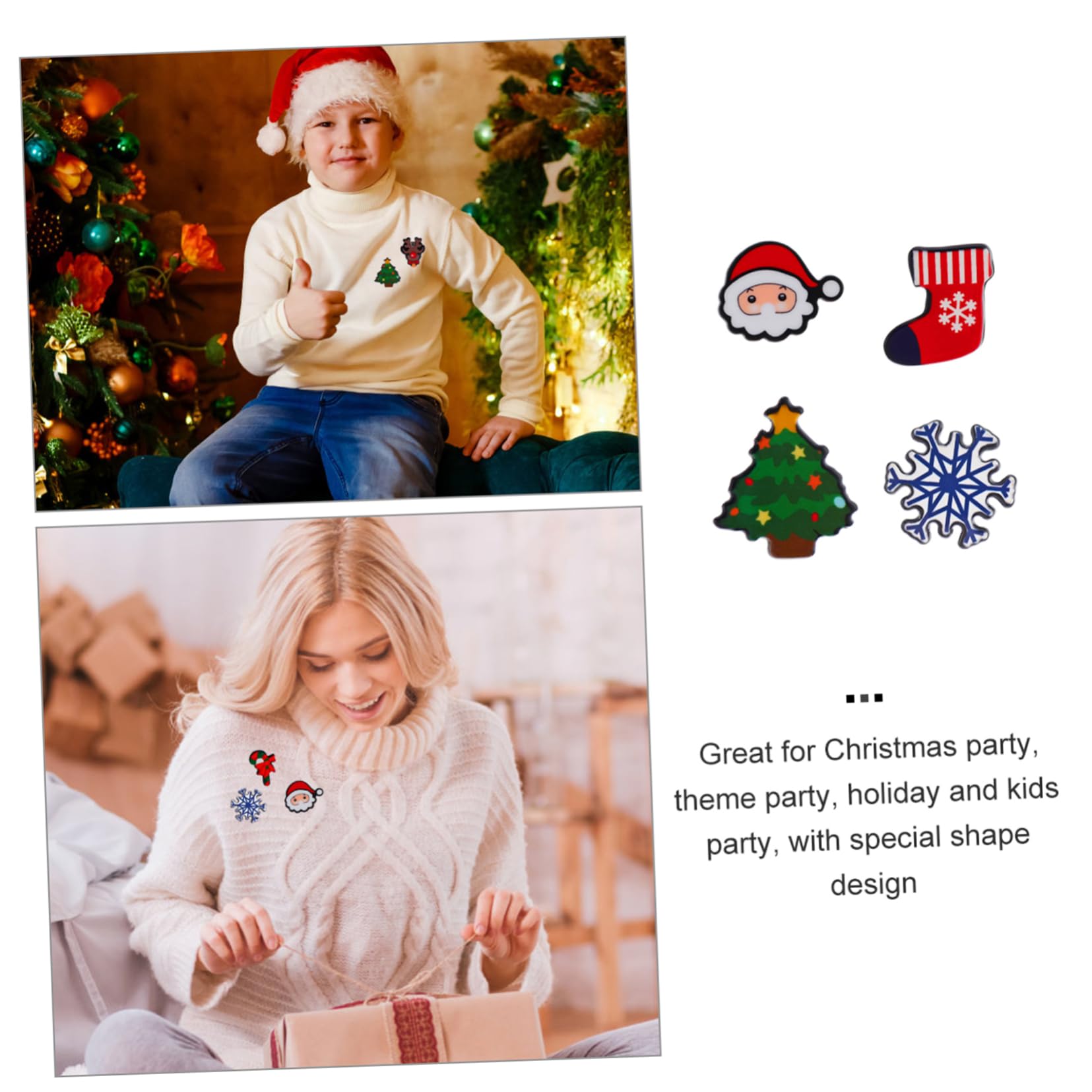 COLLBATH 8 Broches de Solapa de Dibujos Animados Navidad Estilo para Fiestas Temáticas de Niños y Adultos Estilo Aleatorio