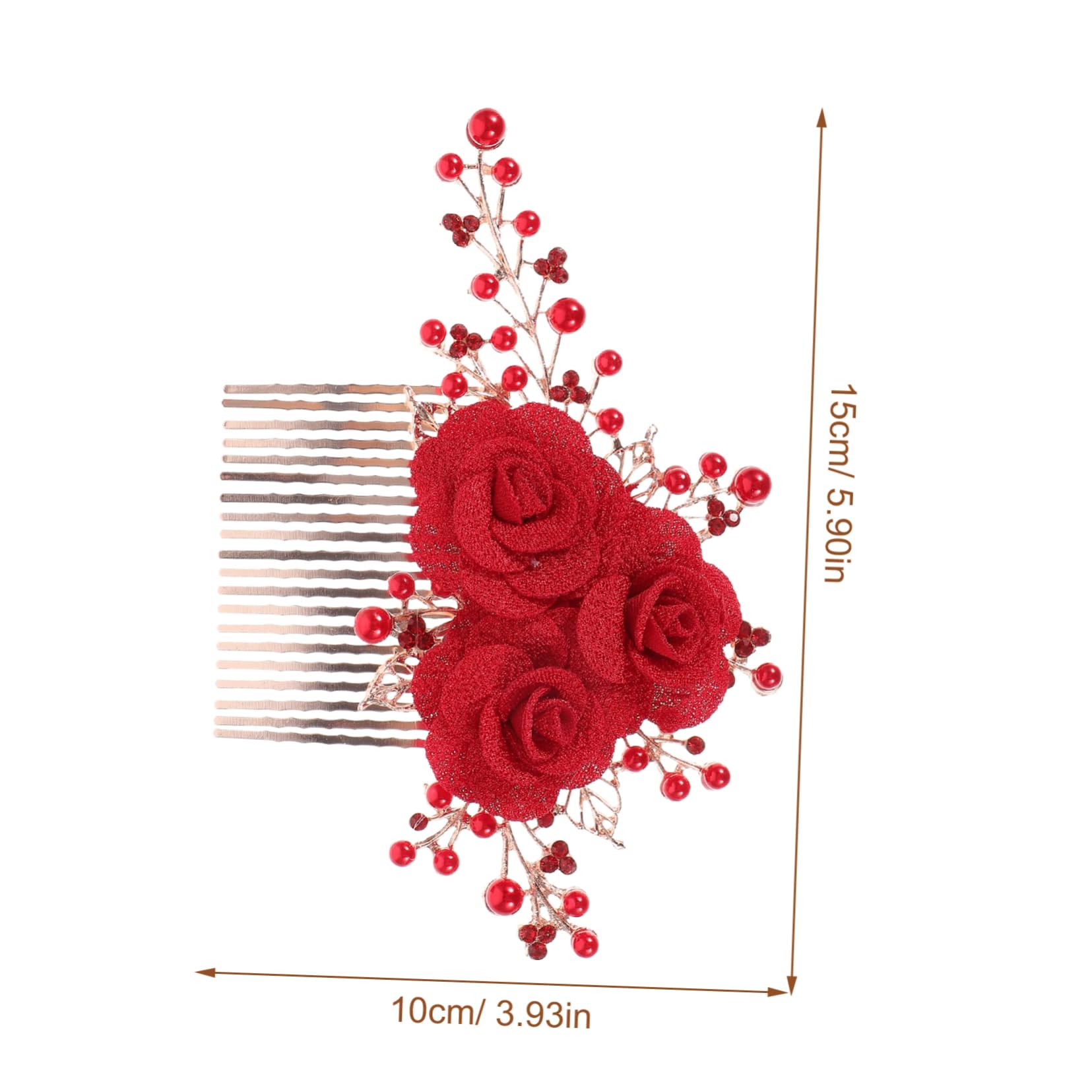 FRCOLOR Haarkamm Mit Rose 4 Rote Haarstecker Haarschmuck Für Bräute Haarkamm Haarkämme Für Accessoires Kopfschmuck Braut Haarschmuck Roter